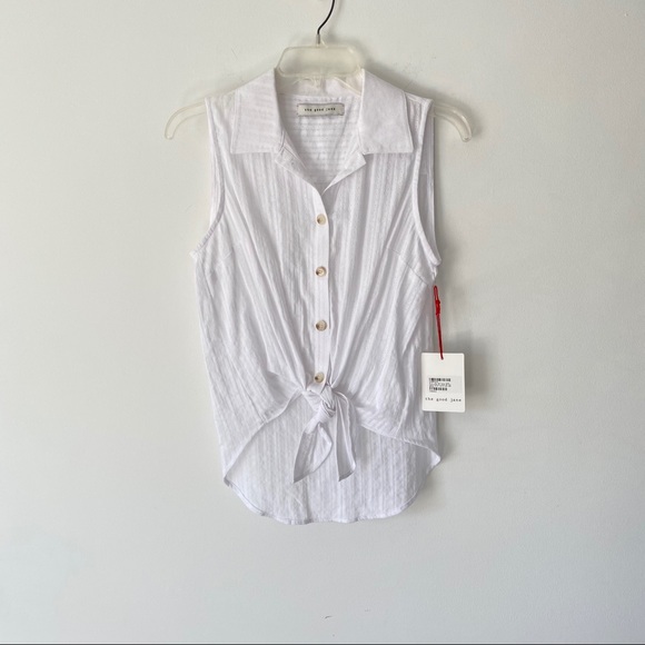 The Good Jane Tops - The Good Jane Adela White Tie Front Blouse